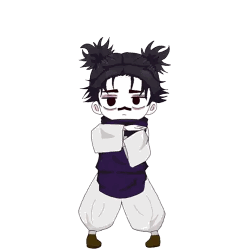 Cartoon Character Dancing With Mustache And Pigtails Sticker