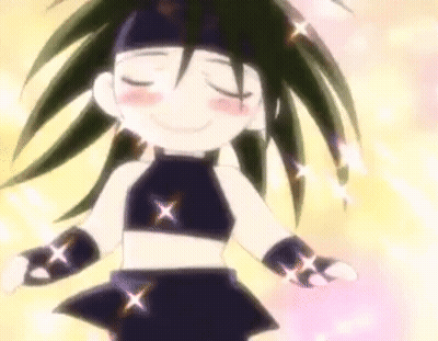 Cartoon Character Dancing With Sparkly Hair GIF