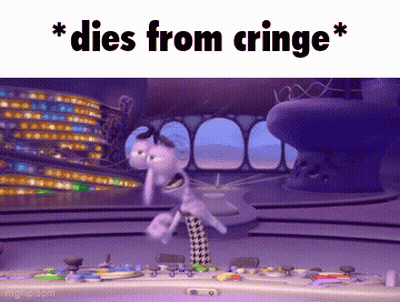 Cartoon Character Dies From Cringe GIF