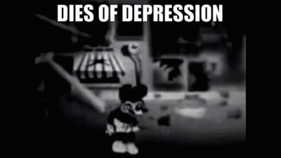 Cartoon Character Dies Of Depression GIF