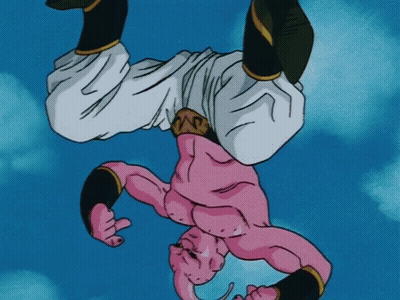 Cartoon Character Doing Handstand In Sky GIF