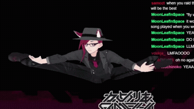 Cartoon Character Doing Split In Front Of Tripletsuchinoko Sign GIF