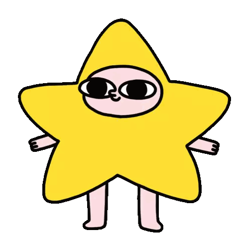 Cartoon Character Dressed As Yellow Star Sticker
