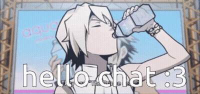 Cartoon Character Drinking Bottle Hello Chat 3 GIF