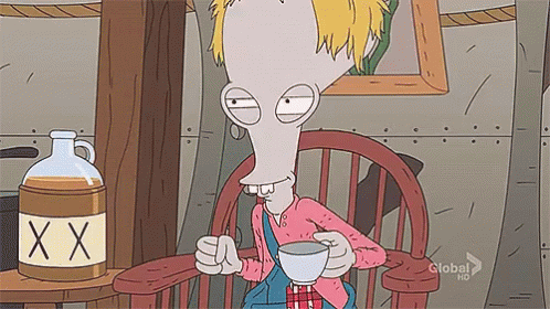 Cartoon Character Drinking Cup GIF
