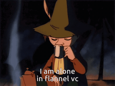 Cartoon Character Drinking I Am Alone In Flannel Vc GIF