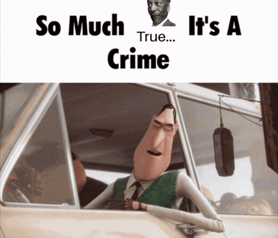 Cartoon Character Driving Car So Much True It's A Crime GIF
