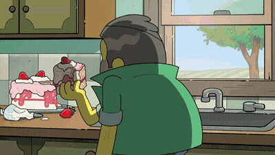 Cartoon Character Eating Cake GIF