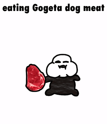 Cartoon Character Eating Dog Meat GIF
