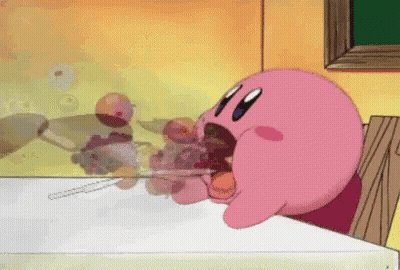 Cartoon Character Eating Grapes With Knife GIF