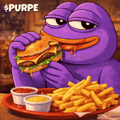 Cartoon Character Eating Hamburger And Fries GIF