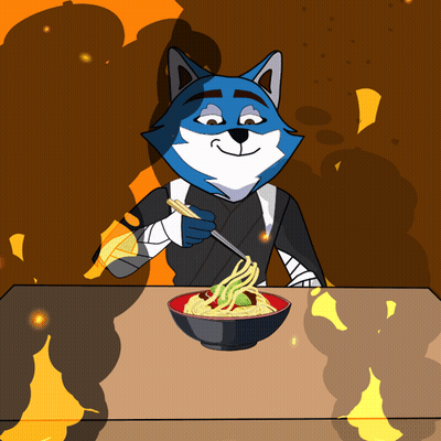 Cartoon Character Eating Noodles With Chopsticks GIF