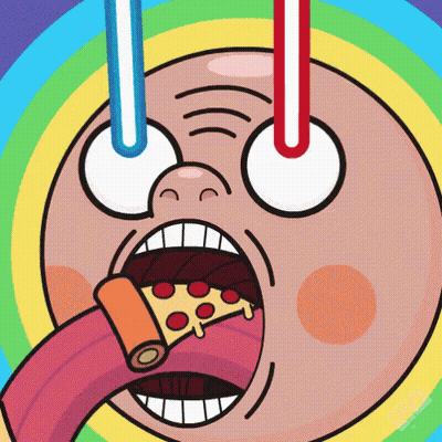 Cartoon Character Eating Pizza GIF