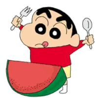 Cartoon Character Eating Watermelon Sticker