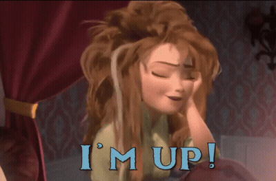 Cartoon Character Eyes Closed Saying I'm Up GIF