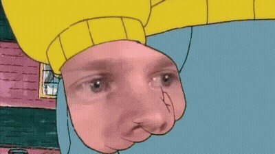 Cartoon Character Face In Yellow Sweater GIF