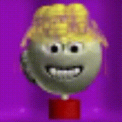 Cartoon Character Face On Purple Background GIF