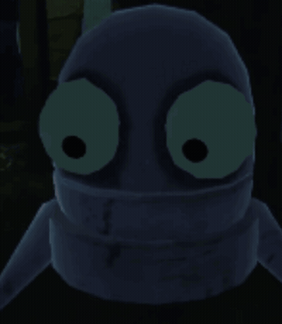 Cartoon Character Face With Glowing Eyes GIF
