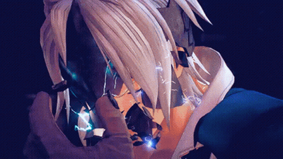 Cartoon Character Face With Lightning GIF