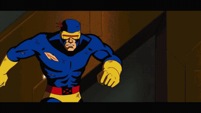 Cartoon Character Face With Red Light GIF