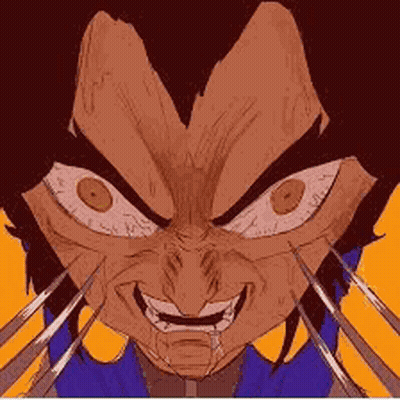 Cartoon Character Face With Sharp Claws GIF