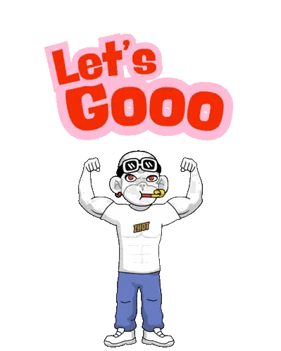 Cartoon Character Flexing Muscles Lets Go Sticker