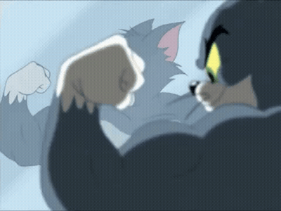Cartoon Character Flexing Muscles GIF