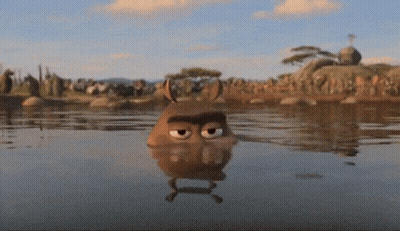 Cartoon Character Floating In Water GIF
