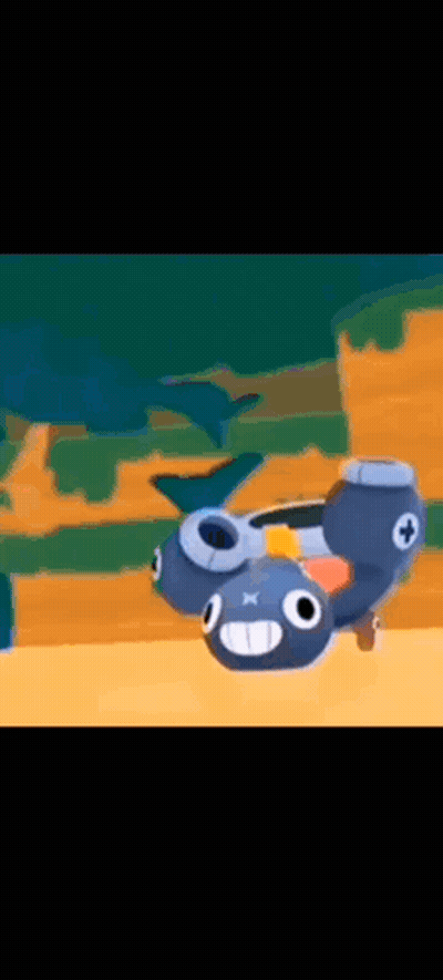 Cartoon Character Flying Over Beach GIF