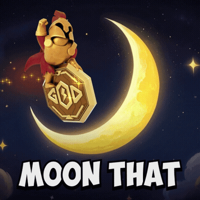 Cartoon Character Flying Over Crescent Moon Saying Moon That GIF