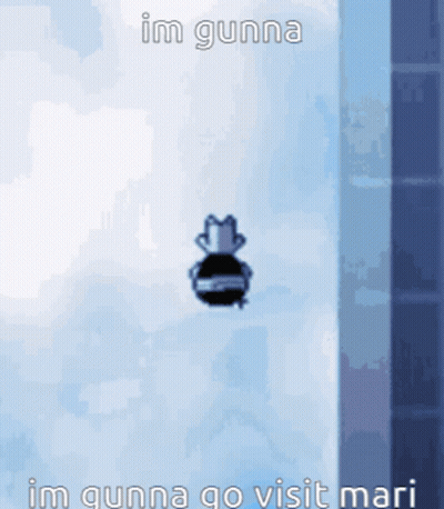 Cartoon Character Flying Saying Im Gunna Visit Mari GIF