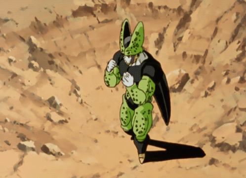 Cartoon Character Flying Through Desert GIF