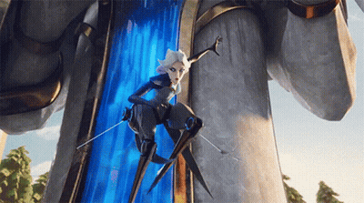 Cartoon Character Flying Through Portal GIF