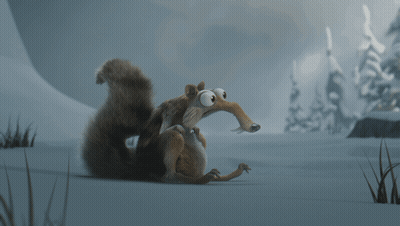 Cartoon Character Flying With Bag GIF