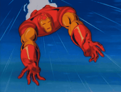 Cartoon Character Flying With Blue Balls GIF