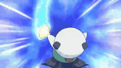 Cartoon Character Flying With Blue Light GIF