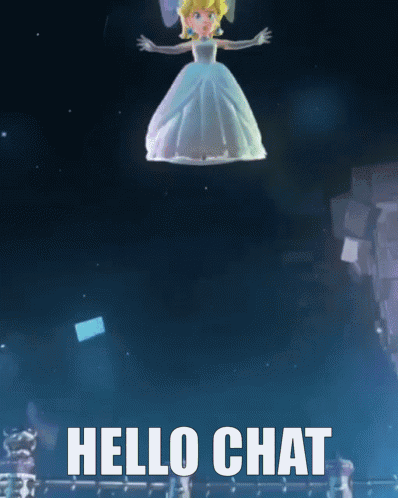 Cartoon Character Flying With Hello Chat