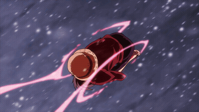 Cartoon Character Flying With Pink Lines GIF