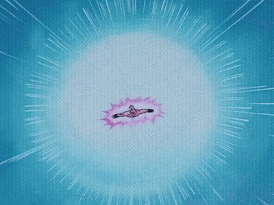 Cartoon Character Flying With Purple Lightning From Mouth GIF