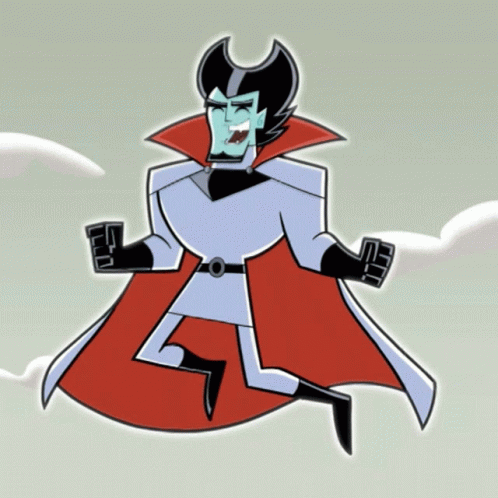 Cartoon Character Flying With Red Cape GIF