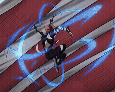 Cartoon Character Flying With Sword GIF