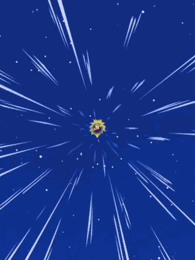 Cartoon Character Flying With Yellow Light GIF