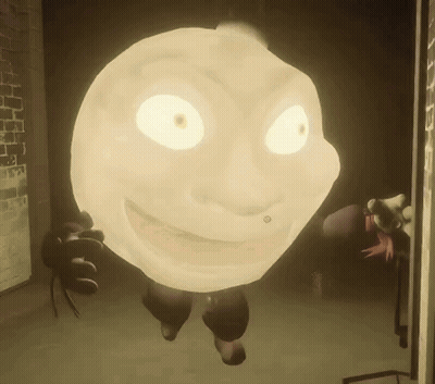 Cartoon Character Glowing Face In Dark GIF