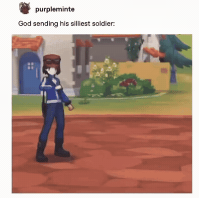 Cartoon Character God Sending His Stiffest Soldier GIF
