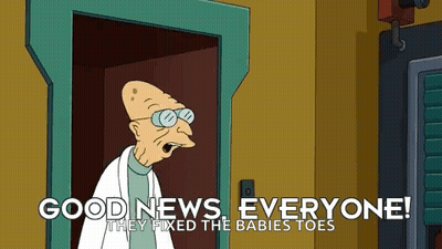 Cartoon Character Good News Everyone Baby Toes Fixed GIF
