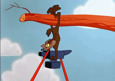 Cartoon Character Hanging From Tree Branch GIF