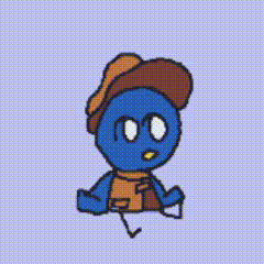 Cartoon Character Hanging Upside Down Number 80 GIF