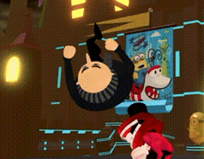 Cartoon Character Hanging Upside Down GIF