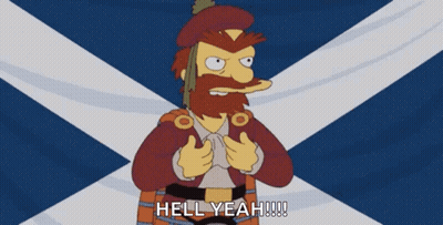 Cartoon Character Hell Yeah Scotland Flag GIF
