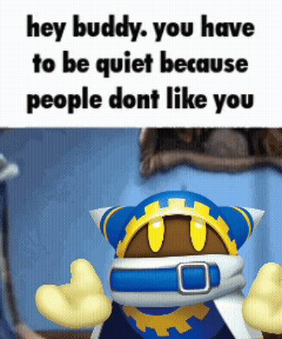 Cartoon Character: Hey Buddy Be Quiet GIF